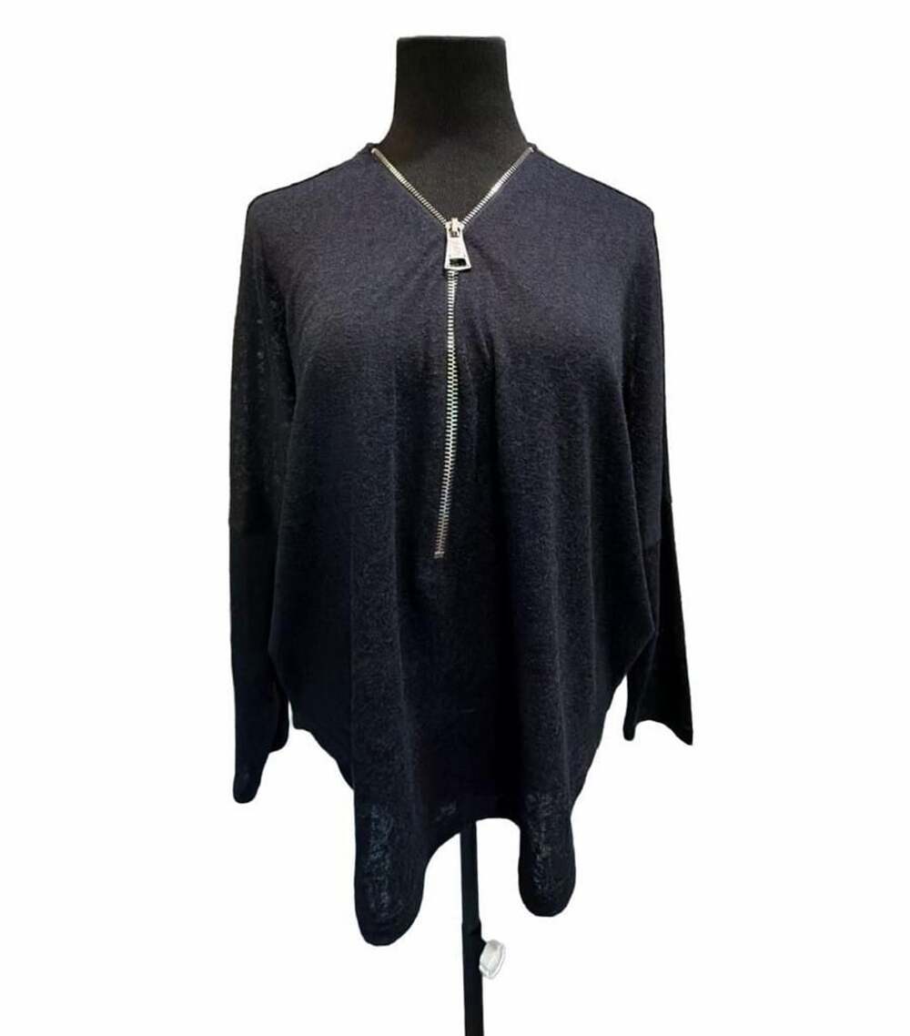 791 Chelsea & Theodore Zip Top Size L Black